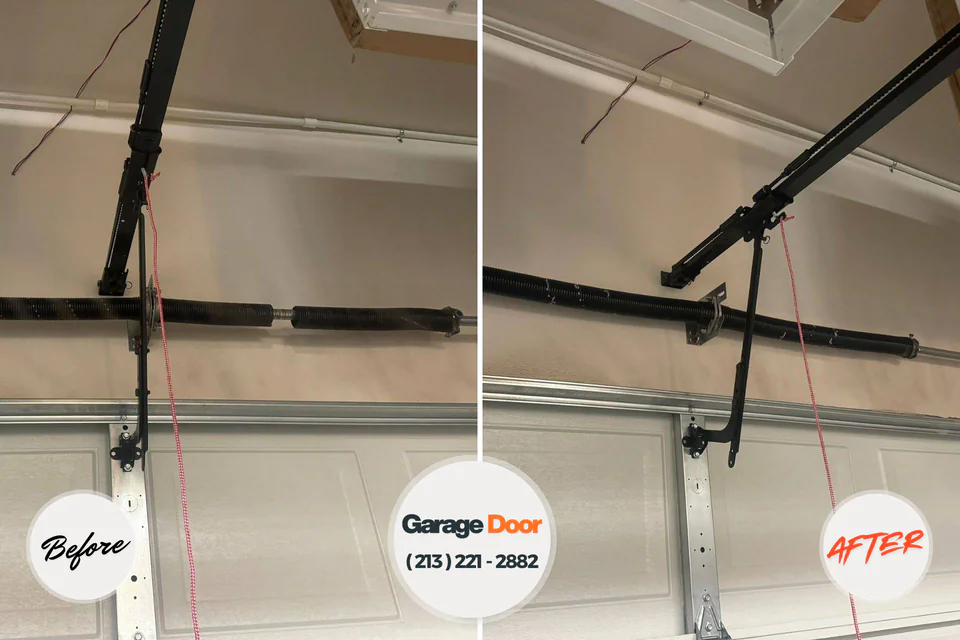 Before and after: garage door repair Vernon Valley, NJ